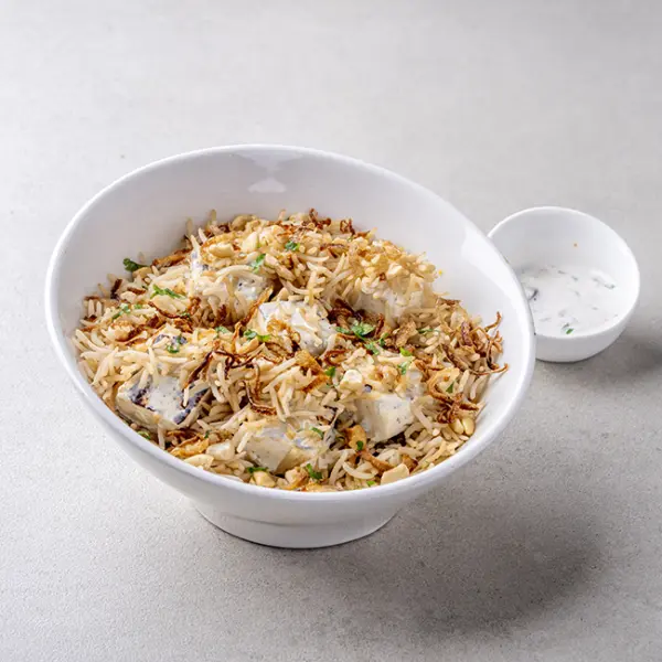 Paneer Dalcha Pulao with Mint Yoghurt